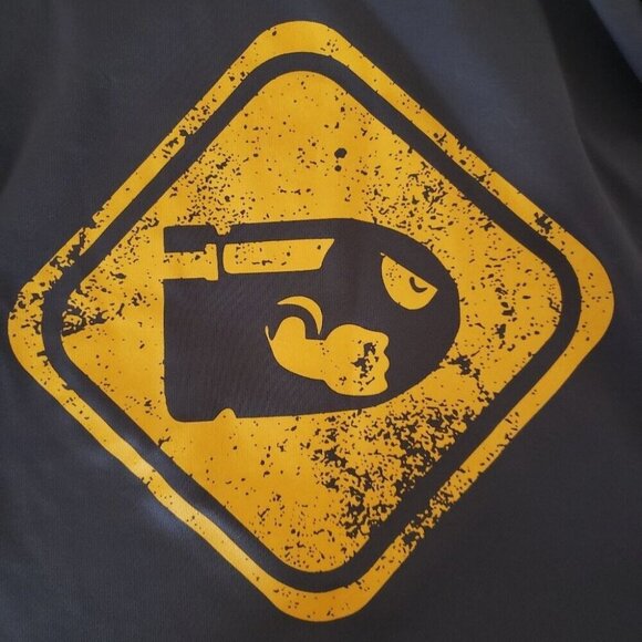 Glimmer Active Wear Men's Long Sleeve Gray Jersey Bullet Front - Yvng Ocho, Back - Picture 2 of 4